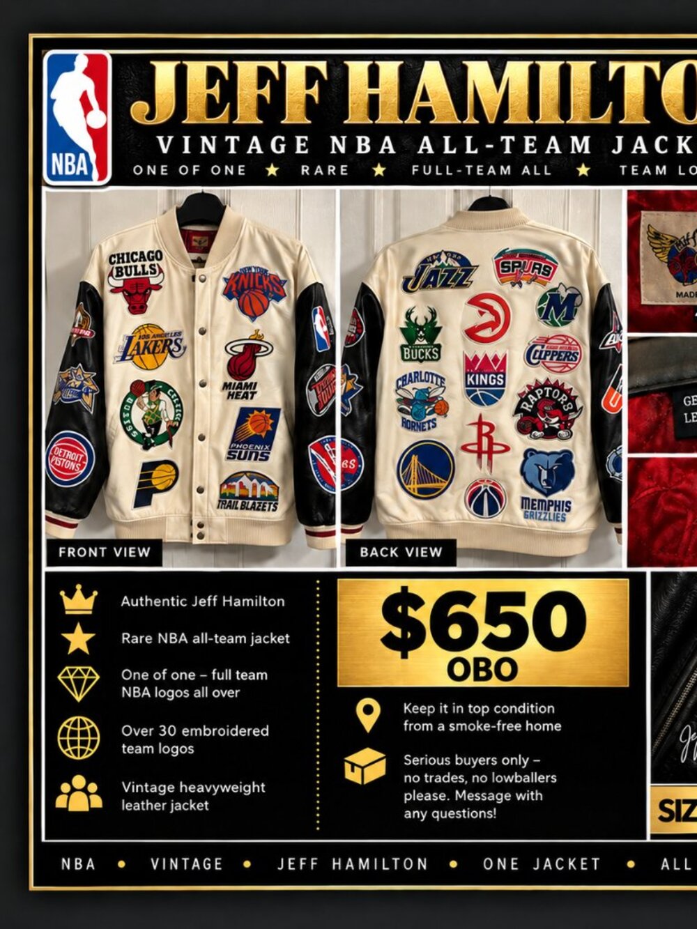 Jeff Hamilton NBA 4XL jacket